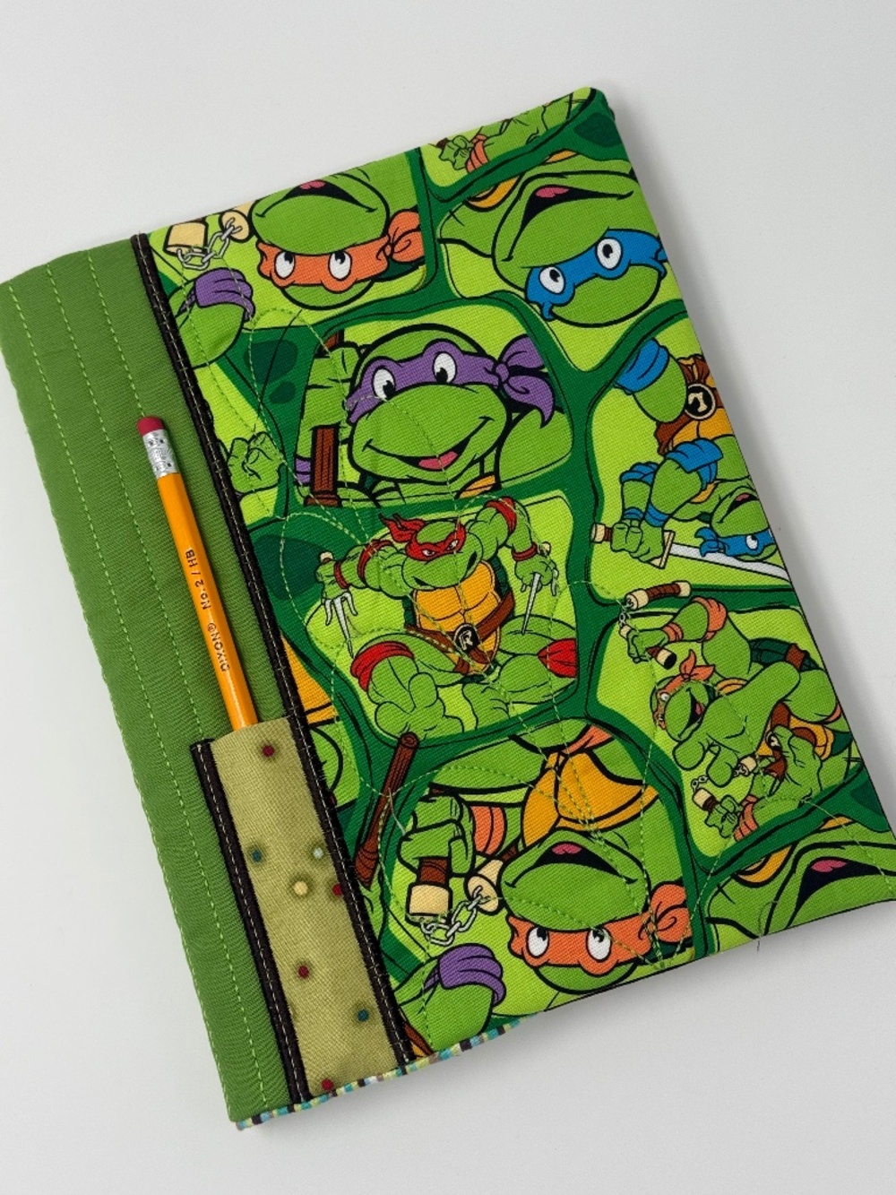 Quilted composition or junk journal book covers Teenage Mutant Ninja Turtles